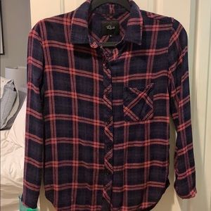 Rails pink and blue plaid shirt